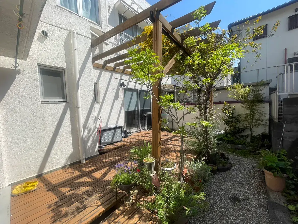 庭リフォーウッドデッキ＆テラス工事施工前