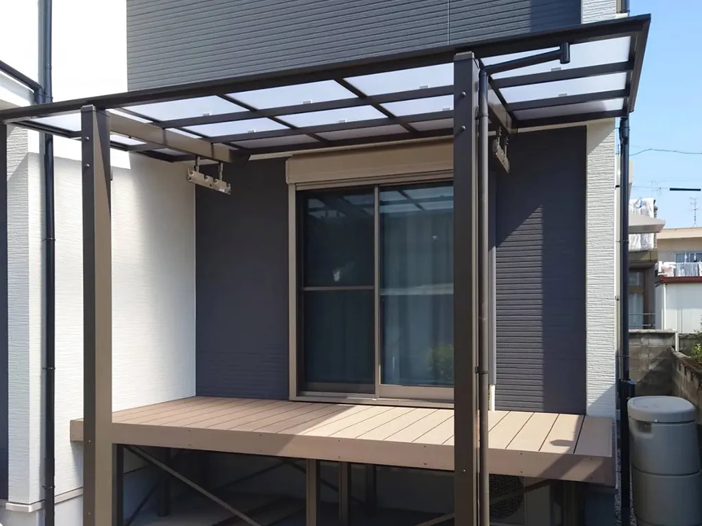外構リフォームテラス屋根施工例